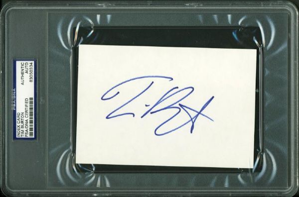 Tim Burton Signed 4" x 6" Index Card (PSA/DNA Encapsulated)