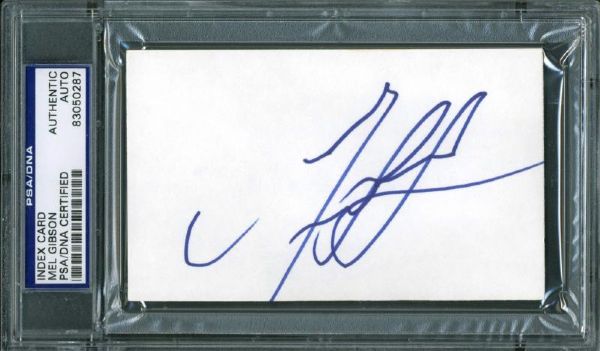 Mel Gibson Signed 3" x 5" Index Card (PSA/DNA Encapsulated)