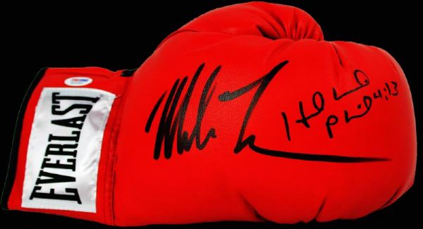 Mike Tyson & Evander Holyfield Dual Signed Everlast Boxing Glove (PSA/DNA ITP)