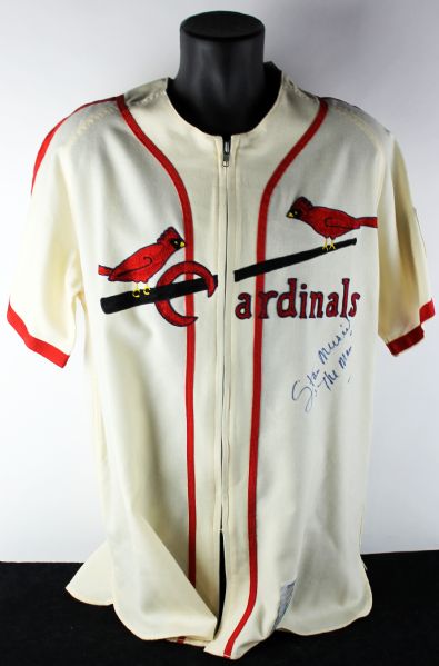 Stan Musial Signed St. Louis Cardinals Vintage Style Cooperstown Jersey with "The Man" Inscription (PSA/DNA)