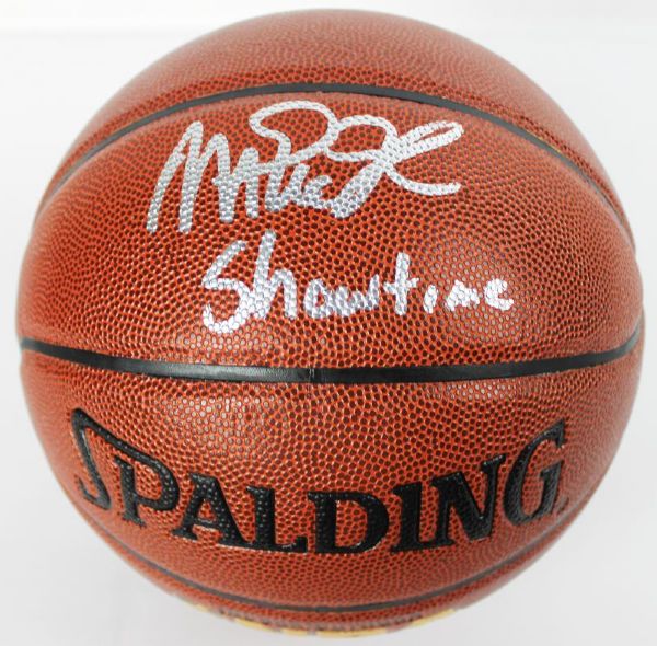 Magic Johnson Signed "Showtime" Signed Spalding NBA I/O Basketball - Graded GEM MINT 10! (PSA/DNA)