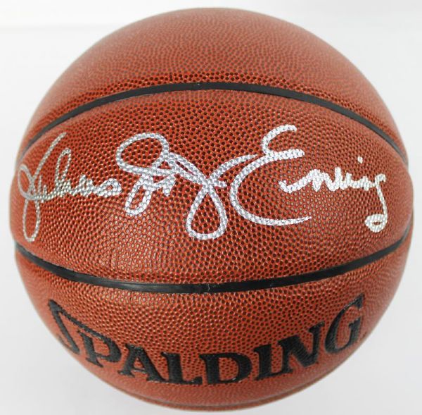 Julius Erving Signed Spalding I/O Basketball with "Dr. J" Inscription - PSA/DNA Graded GEM MINT 10!