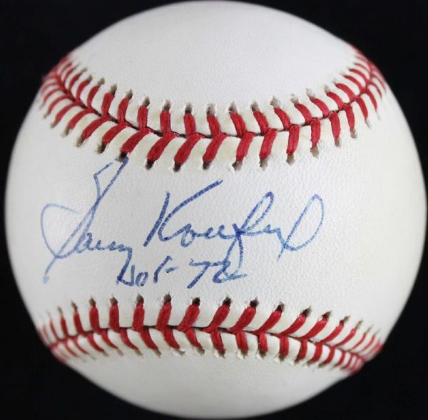Sandy Koufax Signed ONL Baseball with "HOF 72" Inscription (PSA/DNA)