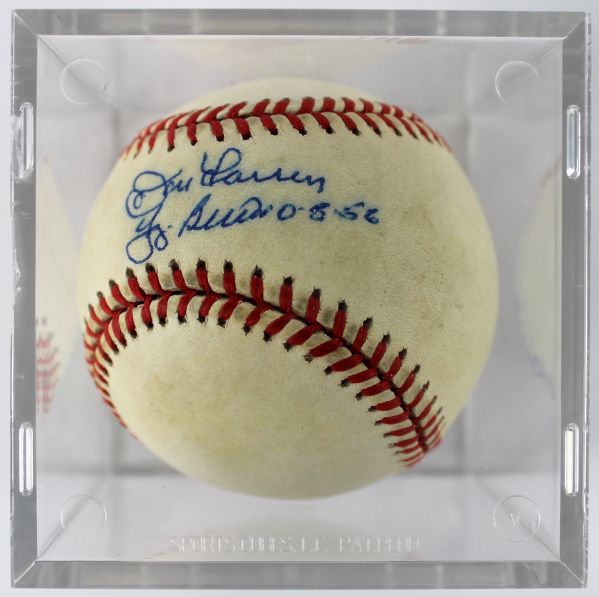 Don Larsen & Yogi Berra Dual Signed "10-8-56" OAL (Budig) Baseball (PSA/DNA Encapsulated)