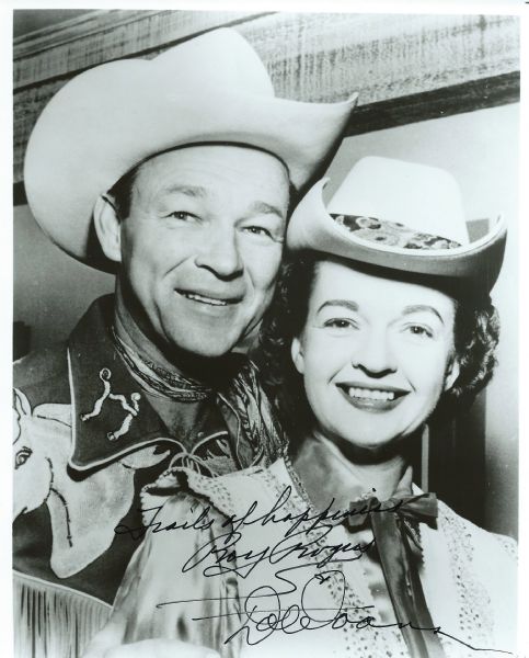 Roy Rogers and Dale Evans Signed "Trails of Happiness" B&W 8" x 10" Photo (PSA/DNA)