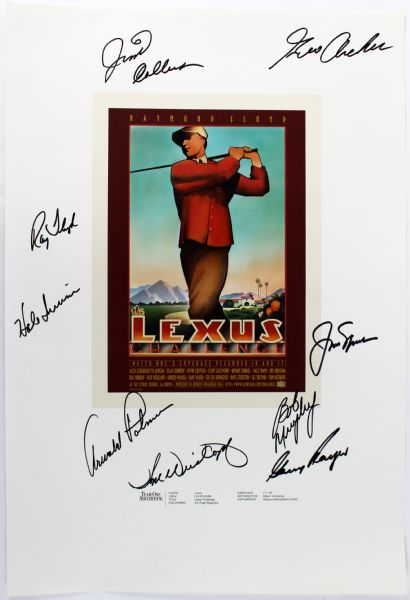 Champions Signed (9) Nicklaus, Palmer, Floyd & More 14.25" x 20.5" Print (PSA/DNA)