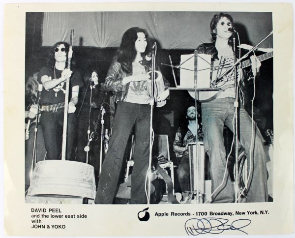 John Lennon Vintage Signed Apple Records Publicity Photo w/ David Peel - ULTRA RARE - Only One in Existence! (Caiazzo, Cox)