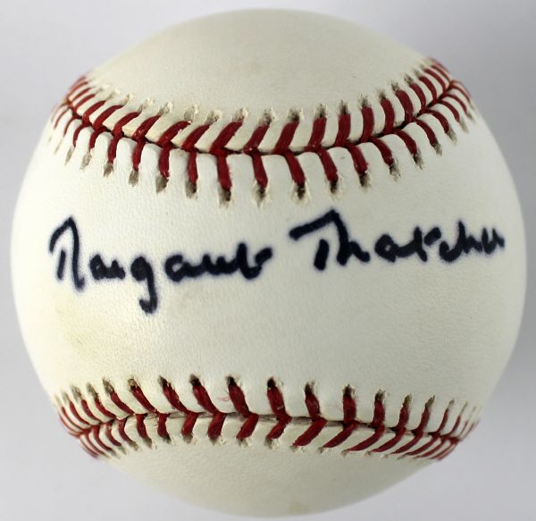 Margaret Thatcher Signed OML (Selig) Baseball (PSA/DNA)