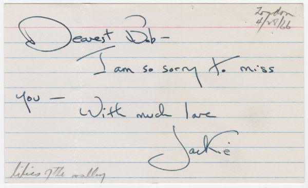 JFK: Jacqueline Kennedy Hand Written & Signed Note to Secretary of Defense Robert McNamara! (PSA/DNA)
