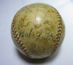 Babe Ruth, Jimmie Foxx, Moe Berg, Mickey Cochrane & 8 others Signed OAL Baseball (PSA/DNA)
