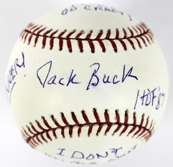 Cardinals: Jack Buck Signed & Uniquely Inscribed OML (Selig) Baseball