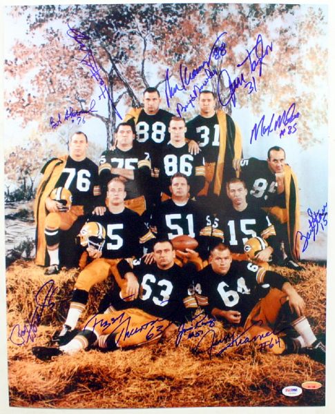 1963 Super Bowl Champion Packers Multi-Signed 16" x 20" Color Photo w/ 11 Signatures (PSA/DNA)