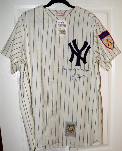 Yogi Berra Signed Yankees Pinstripe Jersey with "Its Deja Vu All Over Again" (PSA/DNA)