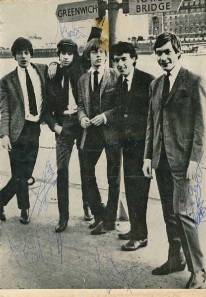 The Rolling Stones Superb Vintage Signed 6.5" x 9.5" B&W Program Page w/Brian Jones (Epperson/REAL & Tracks)