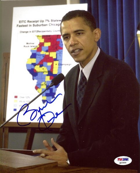 President Barack Obama Signed 8" x 10" Color Photo with Early Autograph (PSA/DNA)