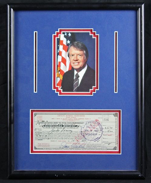 Jimmy Carter Signed Early Warehouse Receipt with "James E. Carter Jr." Autograph c.1963 (PSA/DNA)