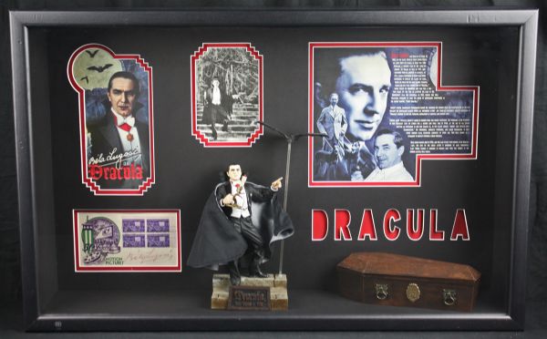 Bela Lugosi Signed Commemorative Hollywood Cachet - Postmarked Halloween Day 1944 - In Custom Box Framed "Dracula" Display (PSA/DNA)