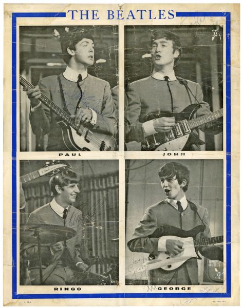 The Beatles Ultra Rare Group Signed 17" x 22" 1963 Promotional Poster (Epperson/REAL & Tracks)