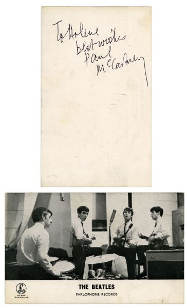 The Beatles: Paul McCartney Vintage Signed & Inscribed 3.5" x 5.5" Parlaphone Publicity Photo (Epperson/REAL & Tracks UK)