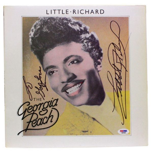 Little Richard Signed "The Georgia Peach" Record Album (PSA/DNA)