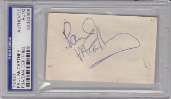 The Beatles: Paul McCartney Signed Ballpoint Pen Autograph Slip (PSA/DNA Encapsulated)