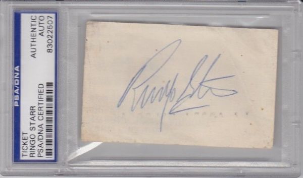 The Beatles: Ringo Starr Signed Ballpoint Pen Autograph Slip w/Full Name Sig! (PSA/DNA Encapsulated)