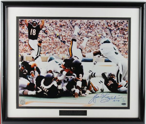 Walter Payton Signed 16" x 20" Color Photo w/"Sweetness, 16,726 yds" Inscription in Framed Display (Steiner)