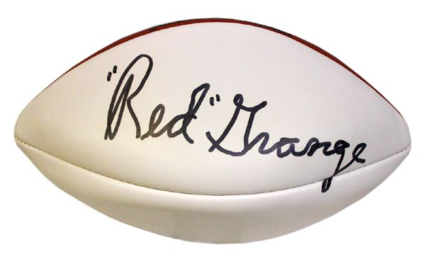 Red Grange Ultra Rare Signed White Panel Football (PSA/DNA)