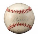 Babe Ruth, Lou Gehrig & Other HOF and Yankee Greats Signed Baseball c.1936 w/Rare Gehrig Sweet-Spot Autograph! (JSA)