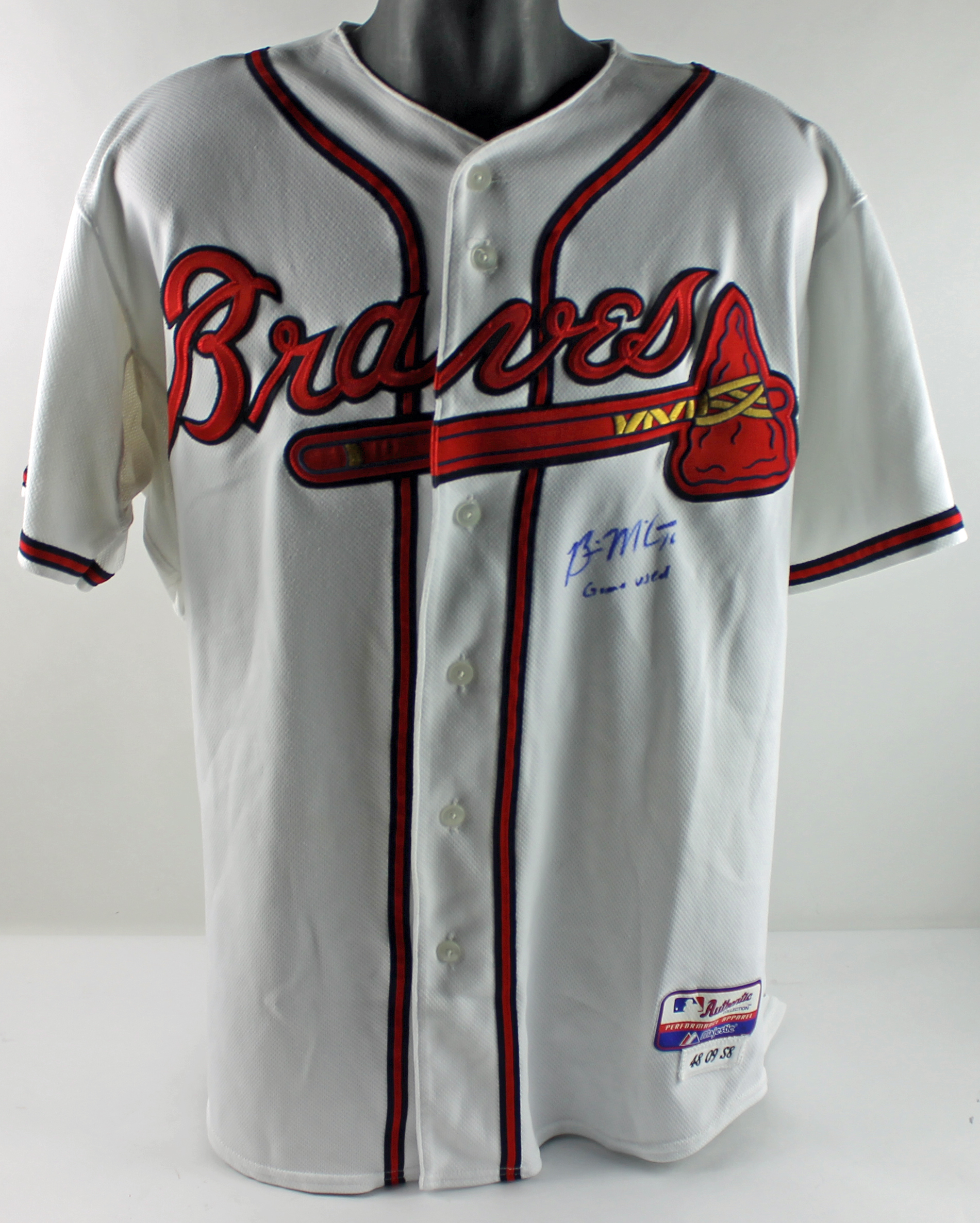 Lot Detail - 2009 Brian McCann Game Worn & Signed Atlanta Braves Home Jersey  (MLB Hologram)