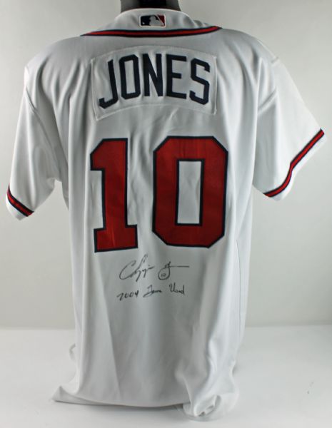 2004 Chipper Jones Atlanta Braves Game Worn & Signed Home Jersey (PSA/DNA)