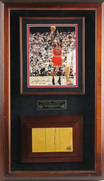 Michael Jordan Limited Edition 1998 Finals Floor Display with Signed 8x10 Photo (#19/230)(UDA)