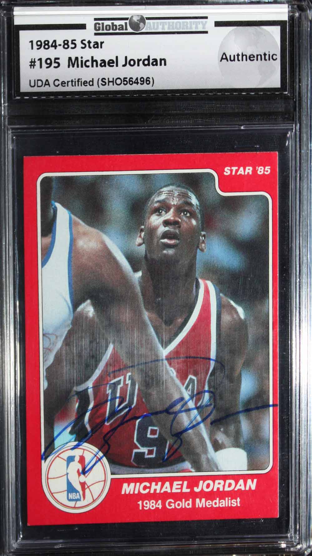 Lot Detail - Michael Jordan RARE Signed 1984-85 Star Rookie Card #195 (UDA)