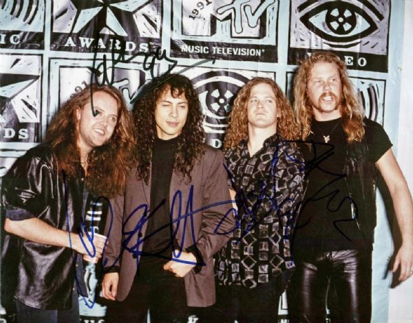 Metallica Group Signed 11" x 14" Color Photo w/Newsted (JSA)