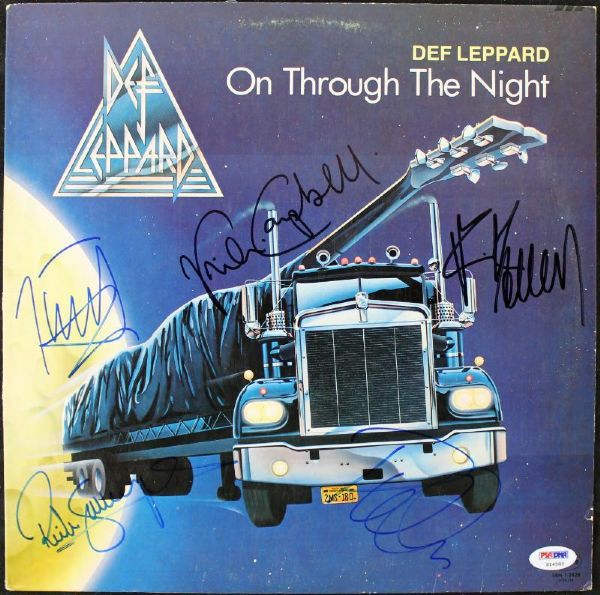 Def Leppard Group Signed "On Through The Night" Record Album (5 Sigs)(PSA/DNA)