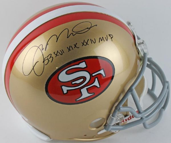 Joe Montana Signed 49ers Full Sized PROLINE Helmet with "SB XVI XIX XXIV MVP" Inscription (PSA/DNA)