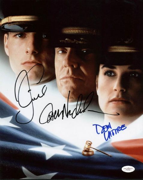 "A Few Good Men" Cast Signed 11" x 14" Photo w/Cruise, Nicholson & Moore (JSA)