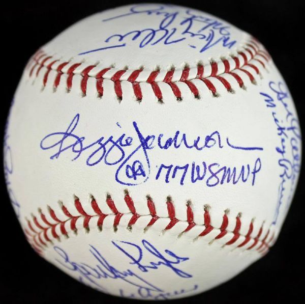 1977 NY Yankees (WS Champs!) Team Signed "Reunion" OML Baseball w/20 Sigs (JSA)