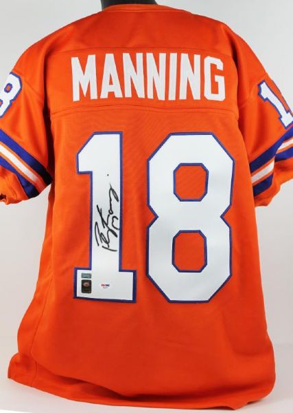 Peyton Manning Signed Denver Broncos Style Jersey (Manning Holo & PSA/DNA)