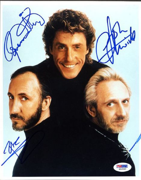 The Who: Townshend, Daltrey & Entwistle Signed 8" x 10" Color Photo (PSA/DNA)