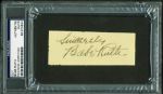 Babe Ruth Signed Album Page Segment with "Sincerely" Inscription (PSA/DNA Encapsulated)