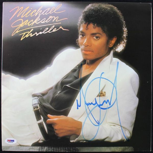 Michael Jackson Superb Signed "Thriller" Record Album (PSA/DNA)