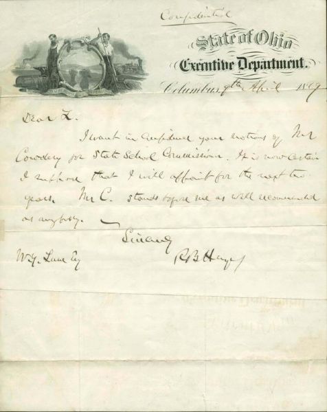 Rutherford B. Hayes Handwritten & Signed Letter with Interesting Political Content (PSA/DNA)