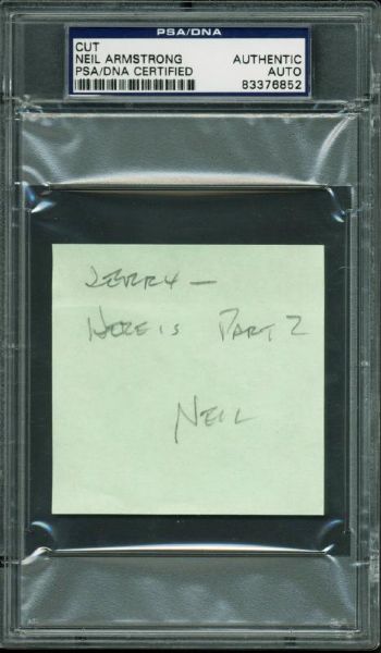 Apollo 11: Neil Armstrong Signed & Inscribed Note Sheet (PSA/DNA Encapsulated)