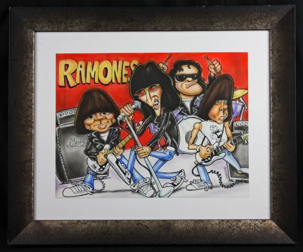 (The Ramones) Original Hand-Drawn Artwork for South American Live Bootleg Album Cover!