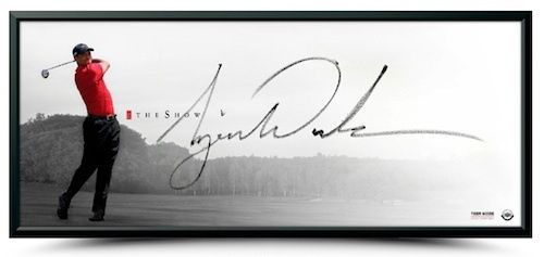 Limited Edition Tiger Woods Signed 46" x 20" Display (Upper Deck)