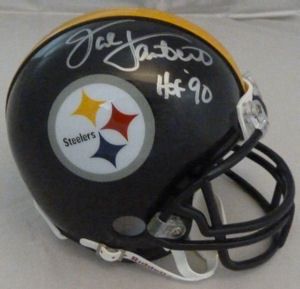 Jack Lambert Signed & Inscribed "HOF 90" Mini-Helmet (PSA/DNA)