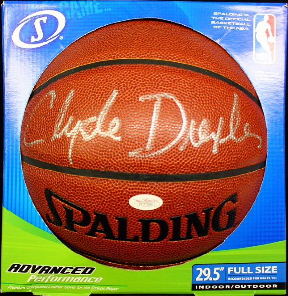 Clyde Drexler Signed I/O Basketball (JSA)