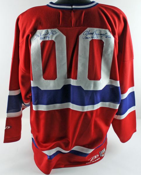 Rare Henri Richard and Yvan Cournoyer Signed Canadians Jersey (PSA/DNA)