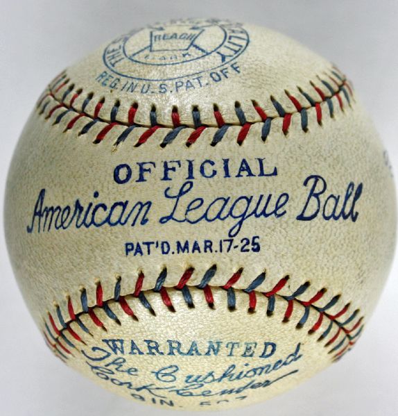 1927 Babe Ruth & Lou Gehrig Dual Signed OAL (Johnson) Baseball (PSA/DNA)